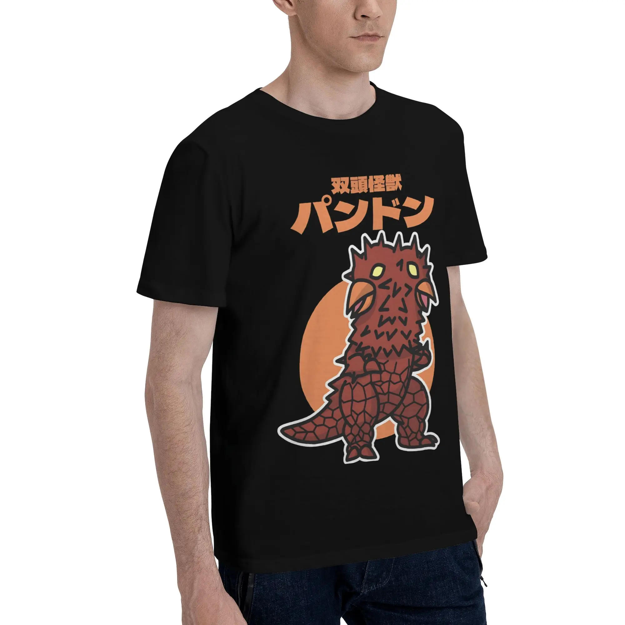 Twin Headed Kaiju Pandon Chibi Style Kawaii  Novelty 100% Cotton T-Shirt Bandai Ultraman Series Tees Tops For Men