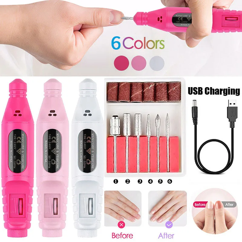 LULAA Multitype Plug Nail Drill Machine Electric Manicure Milling Cutter Set For Gel Nail Polish Manicure Tool Nail Accessories