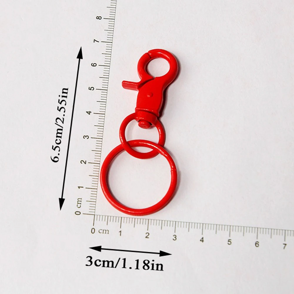 Key Buckle Candy Color Spring Leychain With Snap Ring Cute Keychain Flat Ring Fashion Alloy Keychain Pendant Keyaccessories