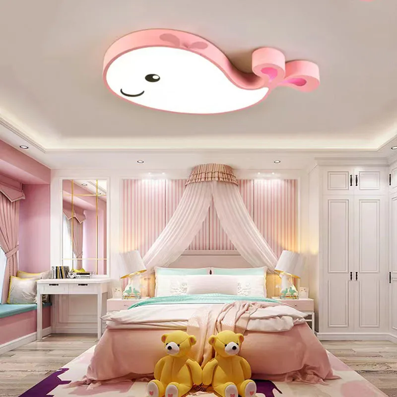 Imagem -04 - Desenhos Animados Dolphin Luzes de Teto Led Lâmpada do Quarto das Crianças Cute Deco Lustre Lustre de Baleia Menina Menino Bebê Luz do Quarto das Crianças