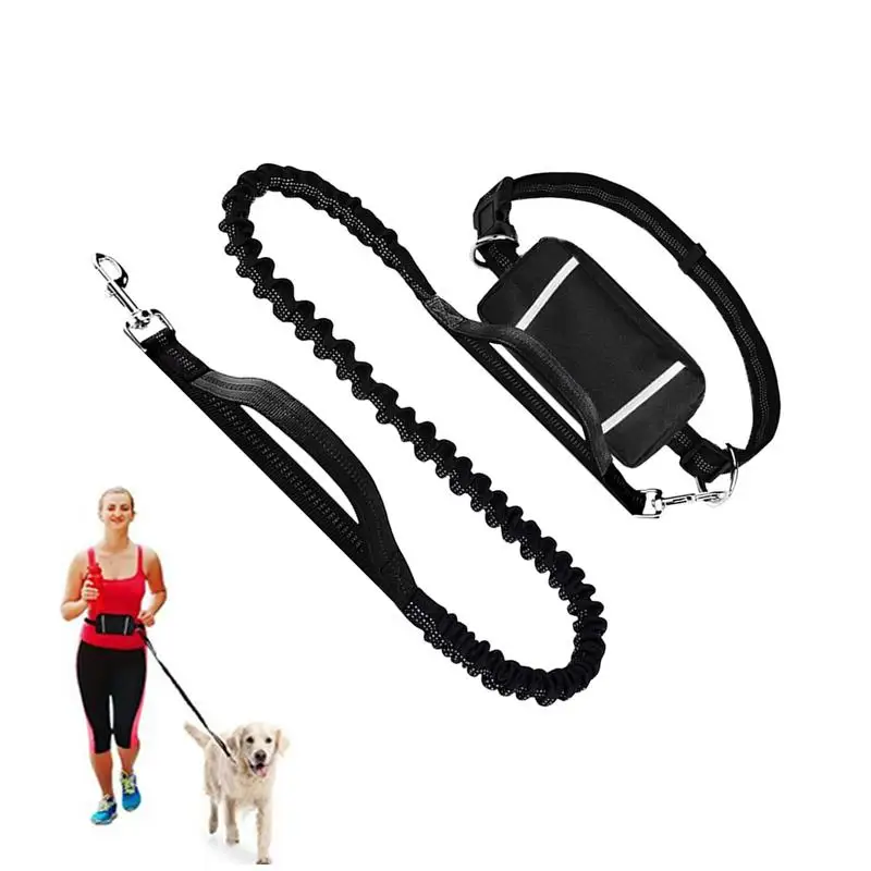 

Веревка для собак, прогулочная веревка для домашних животных с поясной сумкой, регулируемый светоотражающий шнур для собак для путешествий, кемпинга, пешего туризма, бега на открытом воздухе, езды на велосипеде