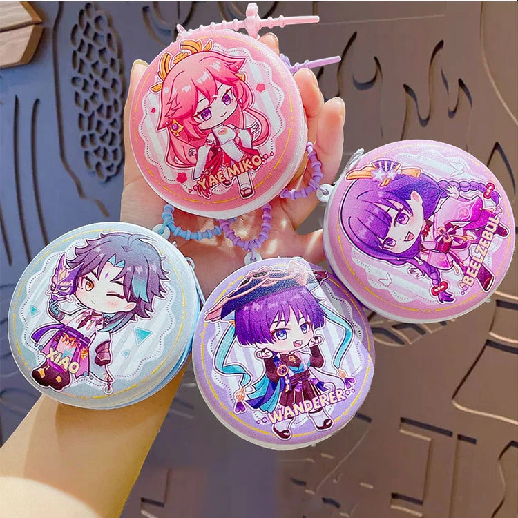 

Anime Genshin Impact Xiao Scaramouche Balladeer Yae Miko Beelzebul Raiden Shogun Cosplay Storage Bag Change Purse Pendant Mascot