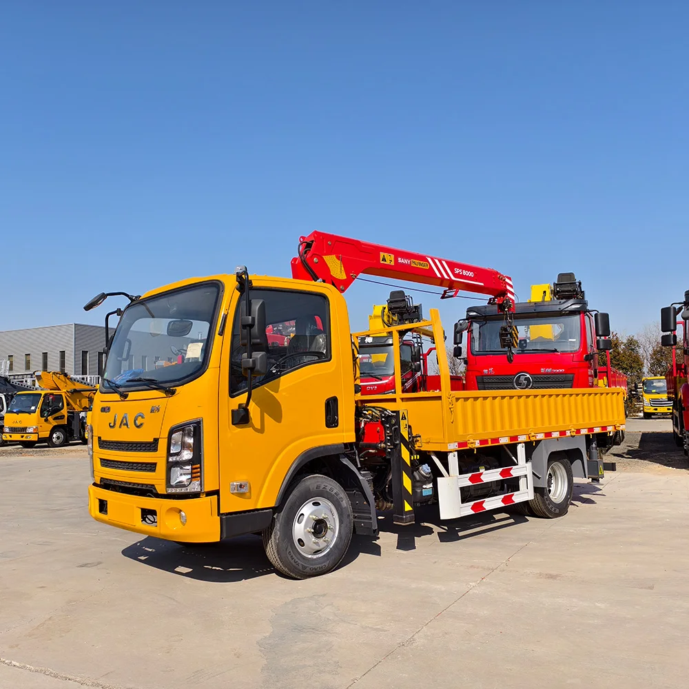 Diesel Flatbed Telescopic Crane  Road Lorry  Crane Truck 10 Ton Rescue Platform Transport Crane