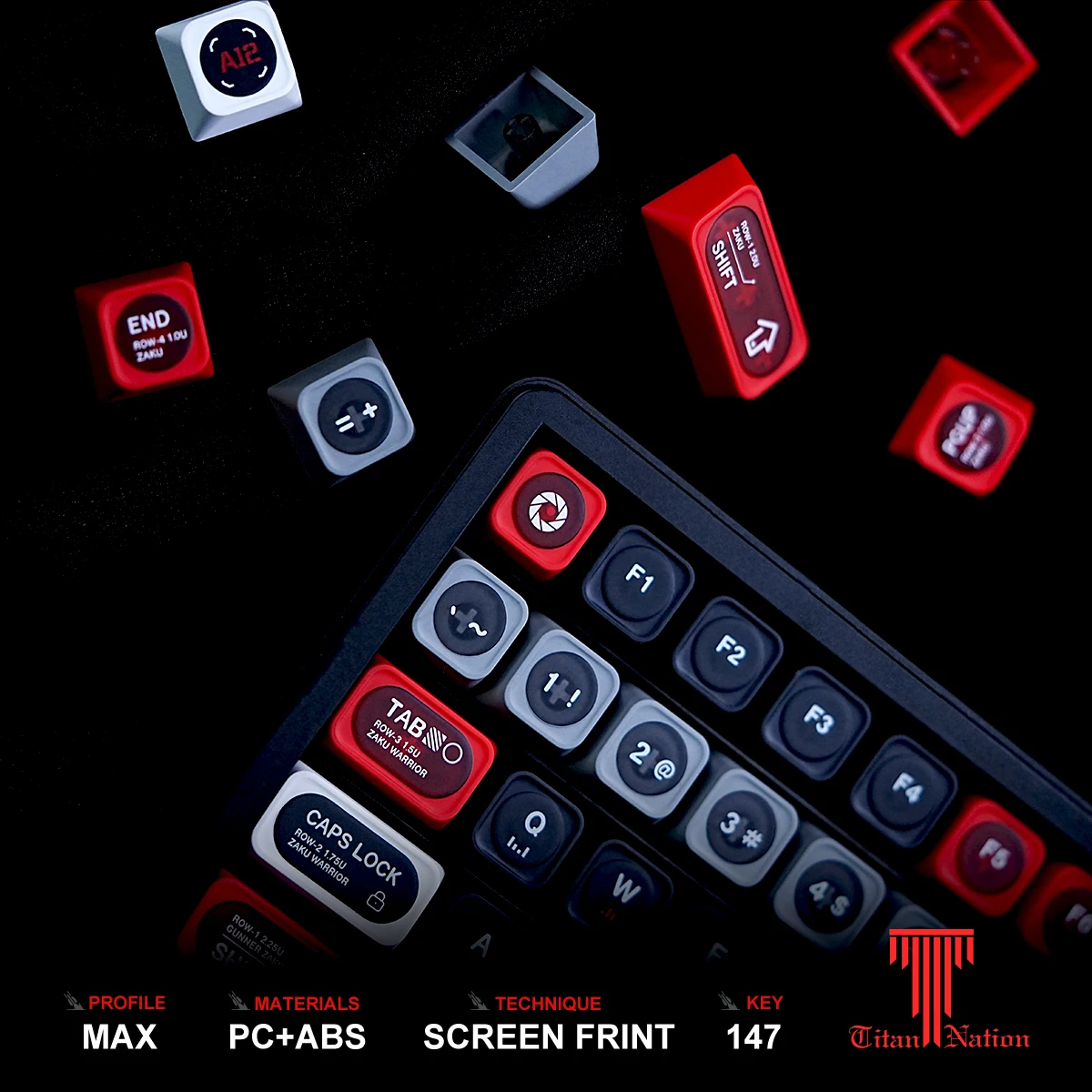 MAX height keycap 147 keys matte PC + ABS light transmitting mechanical axis magnetic axis keycap