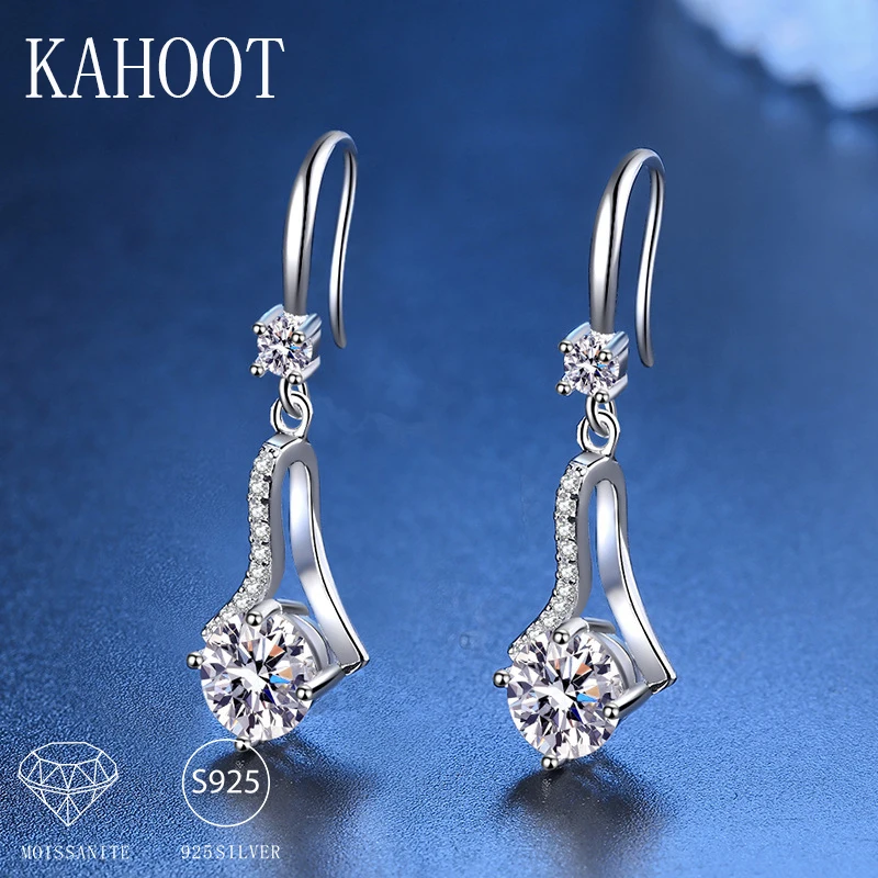 925 Sterling Silver 1 Carat Moissanite Diamonds Humanoid Earrings Fashion Trend Casual Ladies Design Sense Advanced Light Luxury