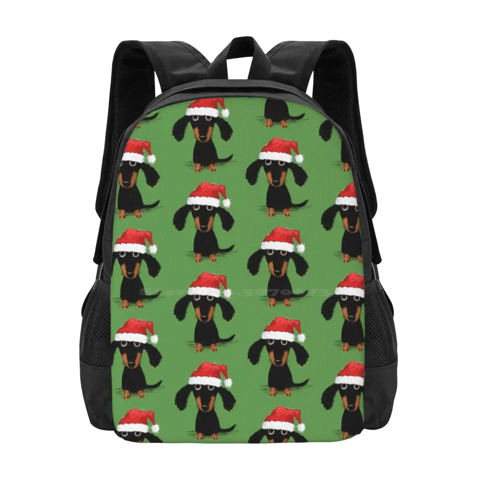 Doxie Clause Santa Dachshund | Funny Wiener Dog Christmas Bag Backpack For Men Women Girls Teenage Pets Animals Christmas