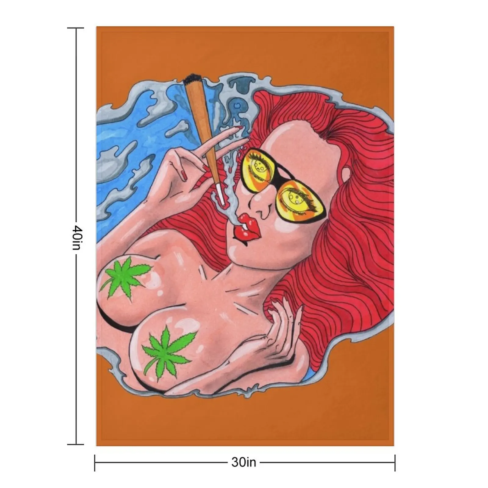 Stoner Girl Throw Blanket Weighted valentine gift ideas Warm Sleeping Bag Hairy Custom Blankets