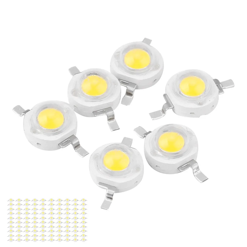 100PCS Easy 3W High Power High Power LED Beads 110LM/W Aluminum LED Chips SMD DIY Lighting Fixtures Floodlight Replacement