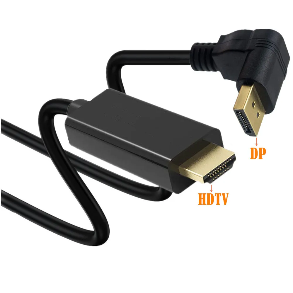 90-degree DP public-to-HDTV Revolution Cable Displayport HD video cable 4K