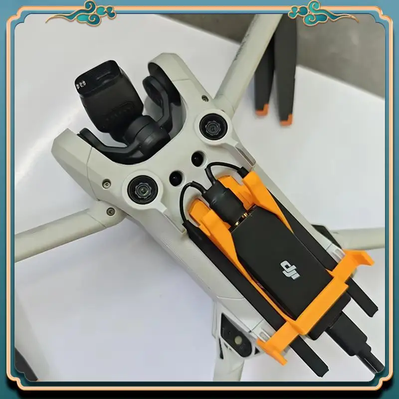 (جديد) - ترس تركيب وحدة الطائرة بدون طيار 4G: دعامة رمادية ثابتة مع هوائي كابل بيانات لـ DJI Mini 3Pro