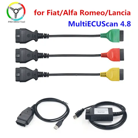 Neueste für fiat ecu scanner multi ecuscan 4,8 fiate cuscan 16 adapter für fiat/alfa romeo/lancia obd scanner für fiat ecu scanner
