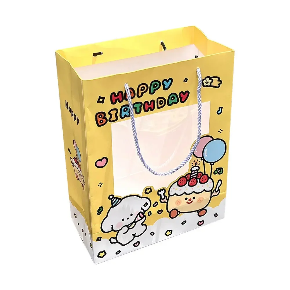 Cartoon Cute Dog Birthday Tote Bag Gift Packaging Bag Gift Thickened Cardboard Paperboard Storage Bag For Birthday Party Gifts