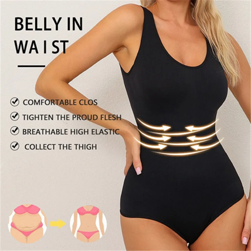 OWEQ Damen Bauchkontrolle, Shapewear, Bauchkontrolle, Po-Heber, Bodysuit zum Abnehmen, Taillentrainer, Sculpting, Tanga, Body Shaper