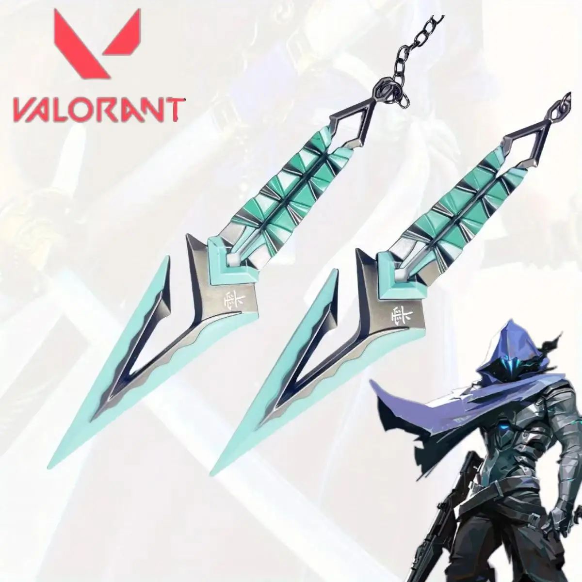 Espada Katana de Metal Kunai de Valorant de 6.3 Pulgadas, Katana Japonesa, Sabre Samurai Original, Cuchillo Ninja, Accesorios de Cosplay, Juguete