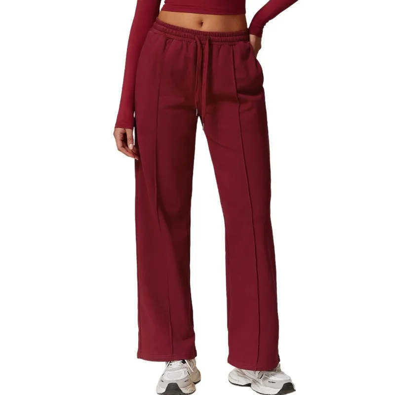 

High Waisted Loose Fit Sports Sweatpants with Pockets, Straight Leg Casual Pants for Women, Versatile Sports Pants for Outerwear
