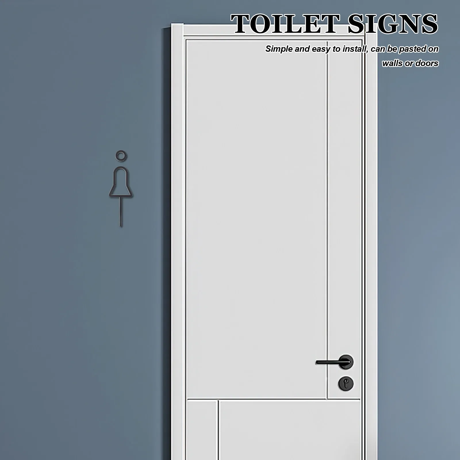 

1Set Waterproof 3D Toilet Sign for Bathroom Door Frame Finish Decorative Restroom Identifier Home Office Washroom