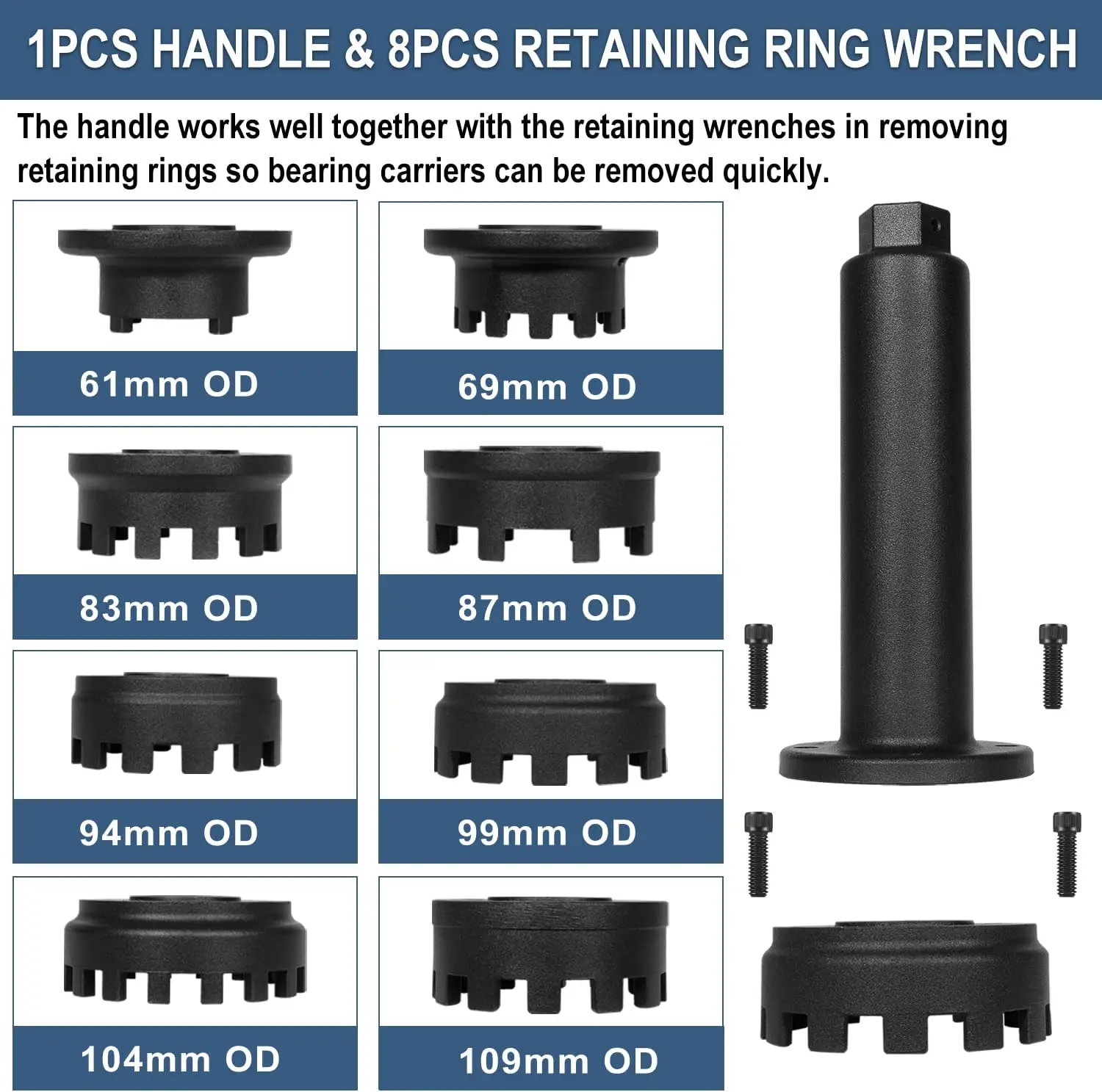 Lower Carrier Retainer Retaining Ring Nut Wrench Tool Kit Fit For Yamaha Honda Suzuki Mercury MerCruiser Drive Units & Outboards