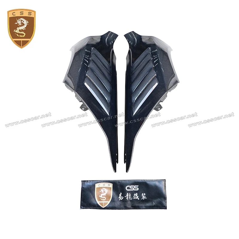 

Для McLaren MP4-12C Обновление брызговика в стиле GT3, глянцевый черный углеродное волокно, гоночный автомобиль, боковое переднее колесо, крыло, расклешенные декоративные детали