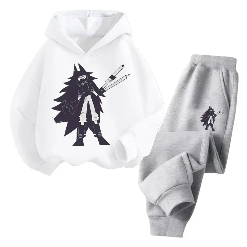 Fundamental Paper Education Hoodies Pants Set Kids New Anime Sweatshirt Trousers Boys Girls Winter Warm Clothes Children Gift