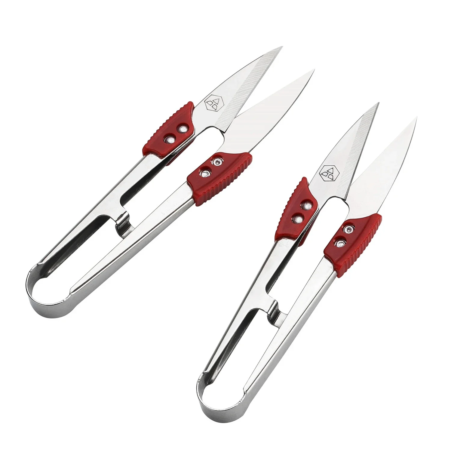 2 Stücke Edelstahl Garnschere Nähschere Kreuzstich Stickerei U-förmige Schere Fadenschere für Stoff