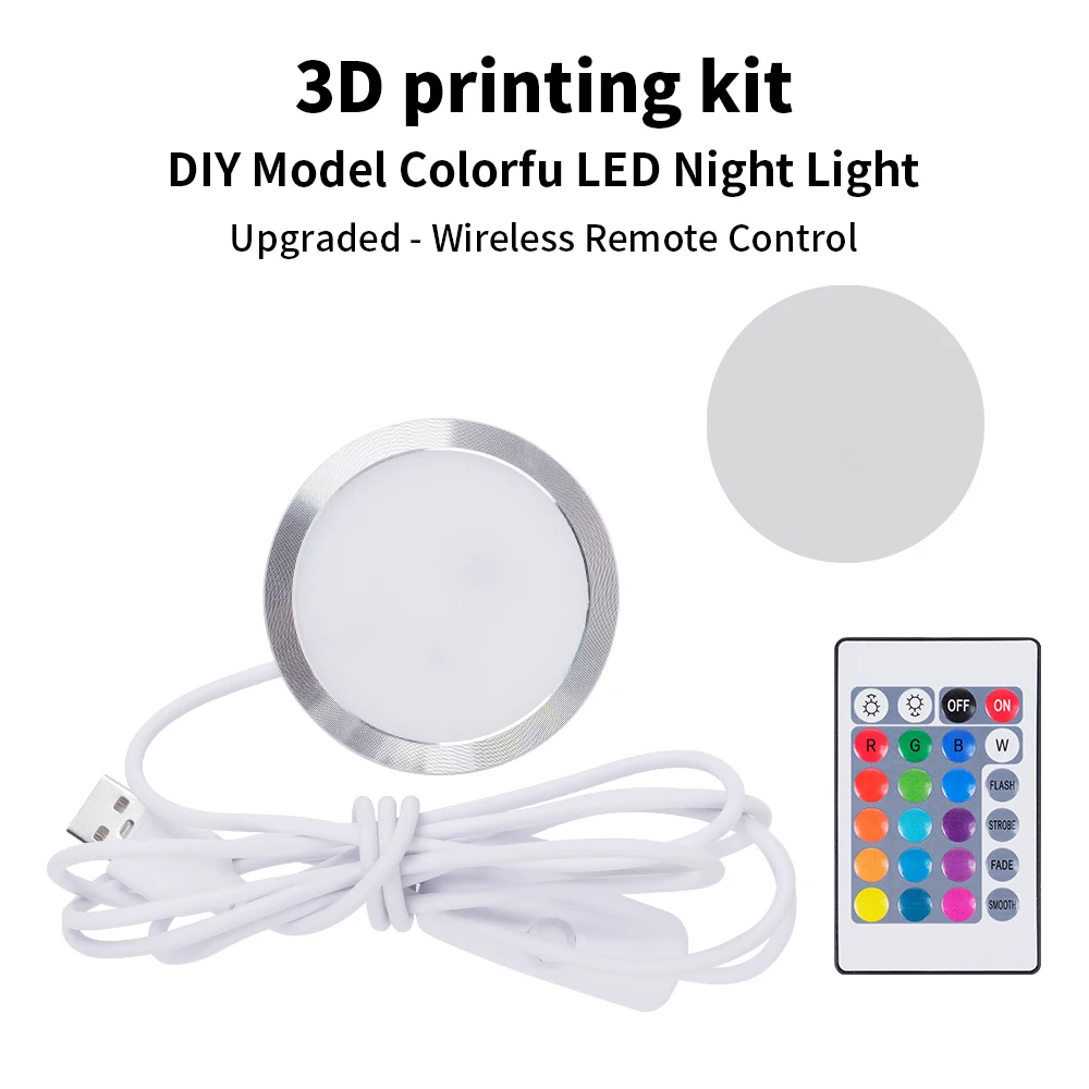 DIY Model Led Lamp Kit For Bambu Lab Colorful RGB LED Night Light With Remote Control Maker Supply Without 3D Printing Parts