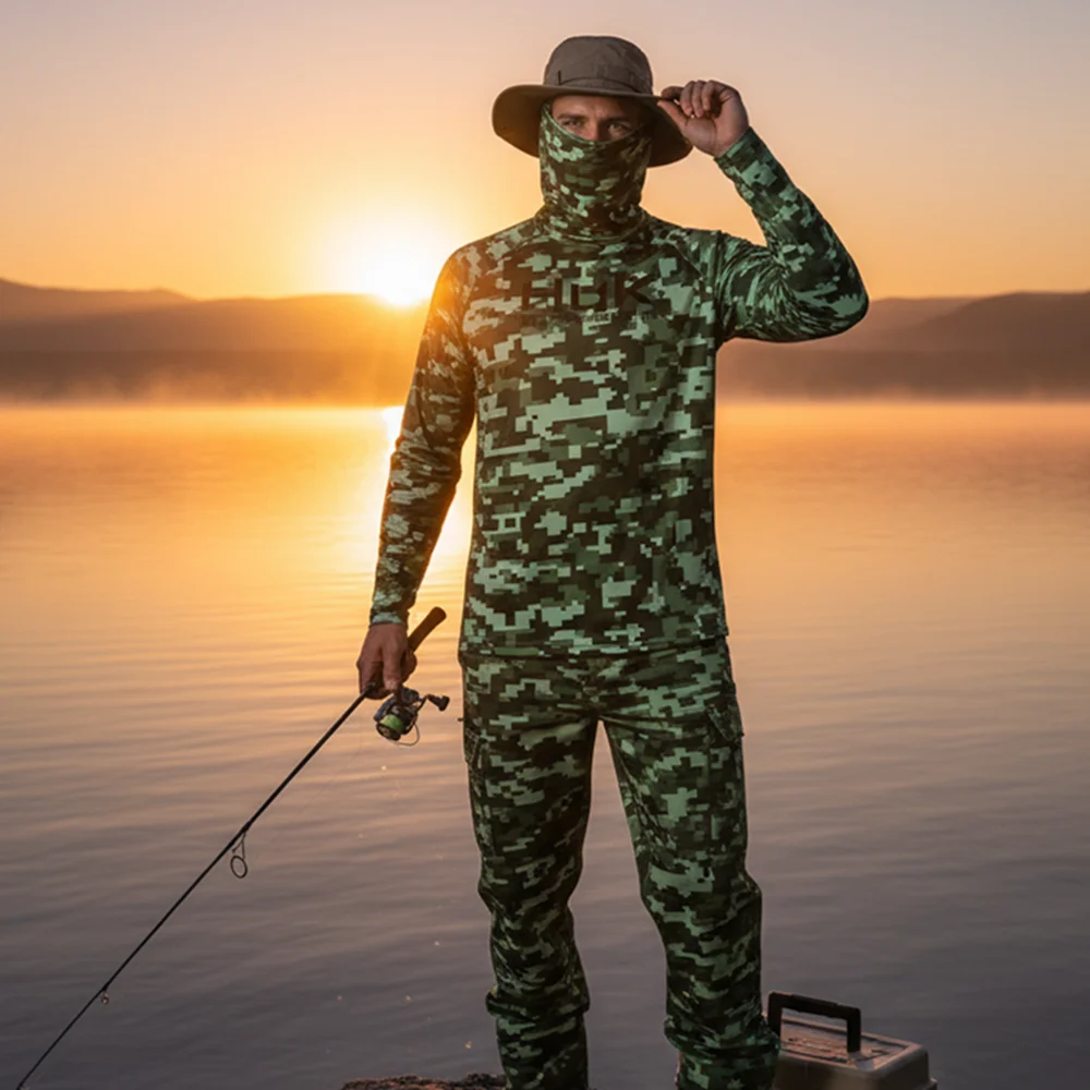 huk-フィッシングシャツ-マスク-ネックゲイター-パーカー-衣類-メンズ-長袖-フィッシングウェア-uvカット-防蚊-フィッシングtシャツ