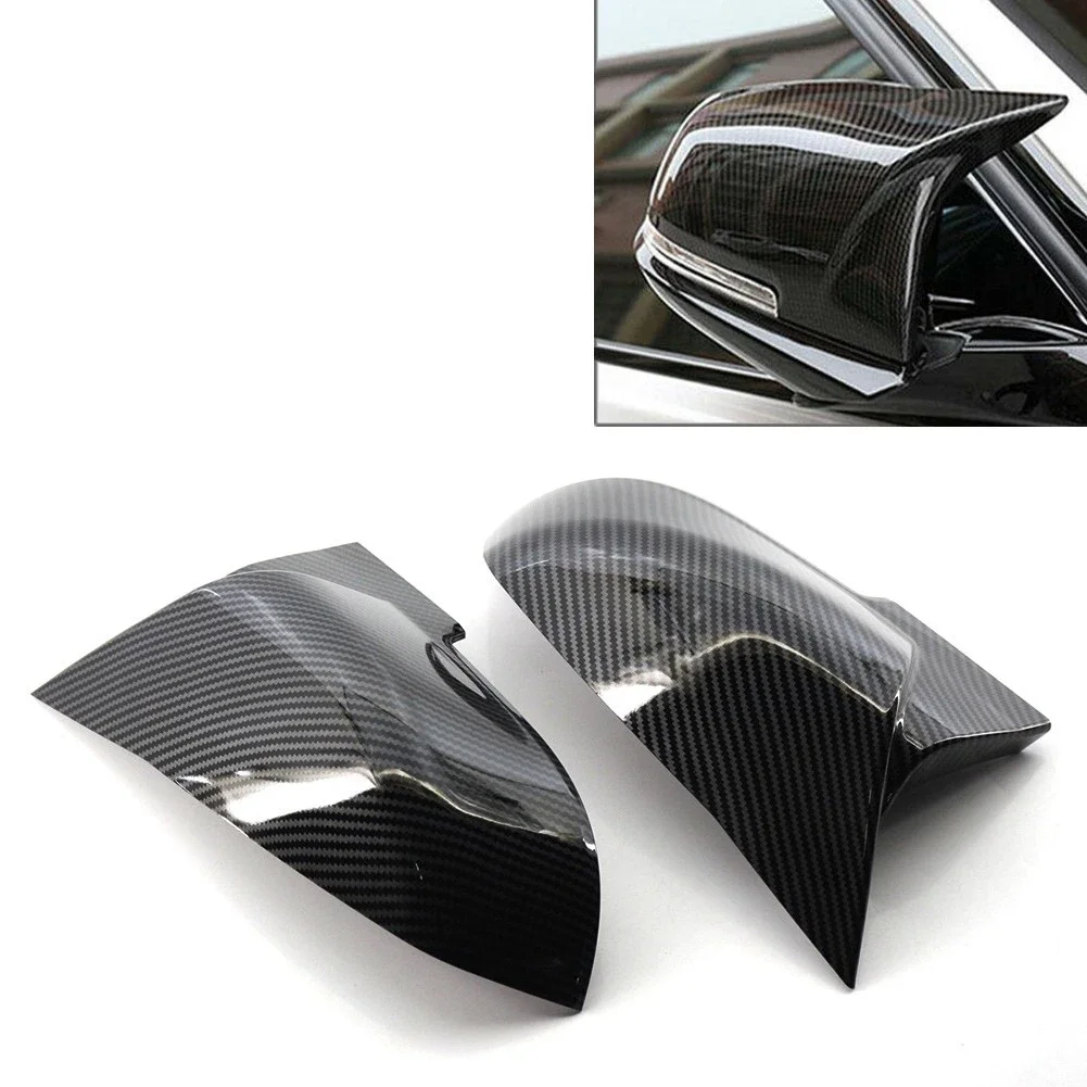 

51167292745 For BMW F20 F21 F23 F87 M2 F30 F31 F34 F32 F33 F36 X1 E84 2X Paste Rearview Mirror Cover Cap Shell Carbon Black