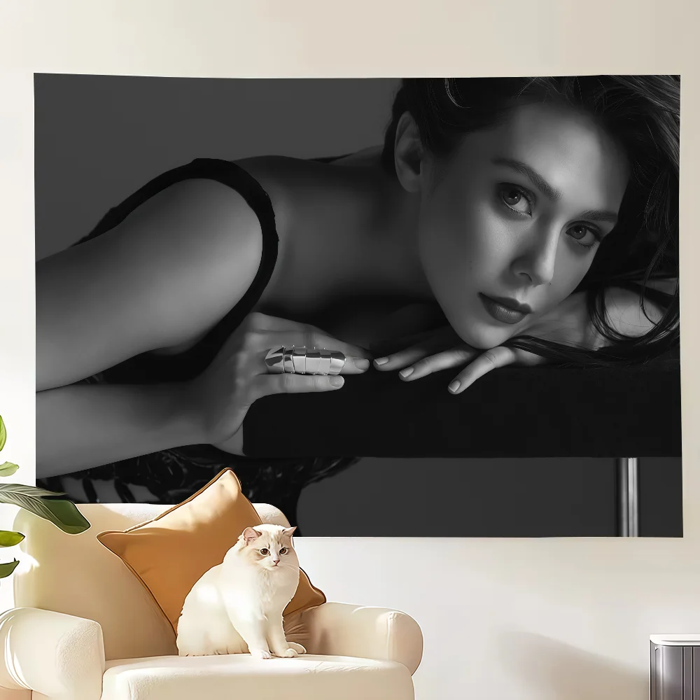 American Actor E-Elizabeth O-Olsen Flag Decoration Art Picnic Party Home Hanging Camping Outdoor Party Banner