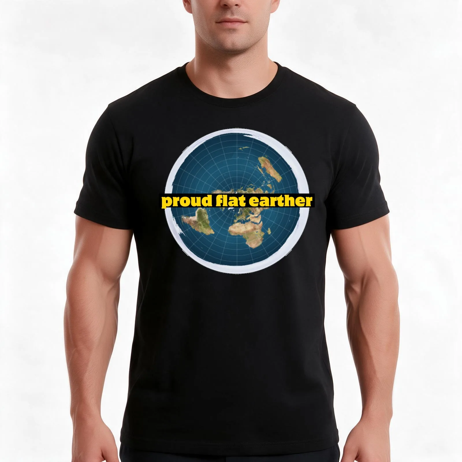 Proud Flat Earther T-Shirt Summer Casual Cotton Tee Oversized Streetwear Tops Vintage Graphic Print Loose Fit Short Sleeve