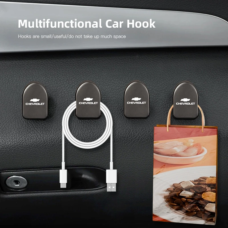 

2pcs Metal Car Styling Mini Storage Hooks Accessories For Chevrolet Bolt Spark Tahoe Z71 Aveo Impala Lacetti Malibu Sail SS Trax