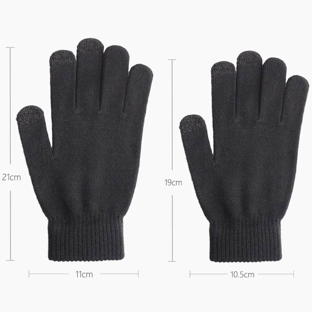 

Men's Knitted Touch Screen Gloves Thick Warm Anti-Wind Anti-Slip Gloves for Outdoor Sports Winter Use G1971 Black