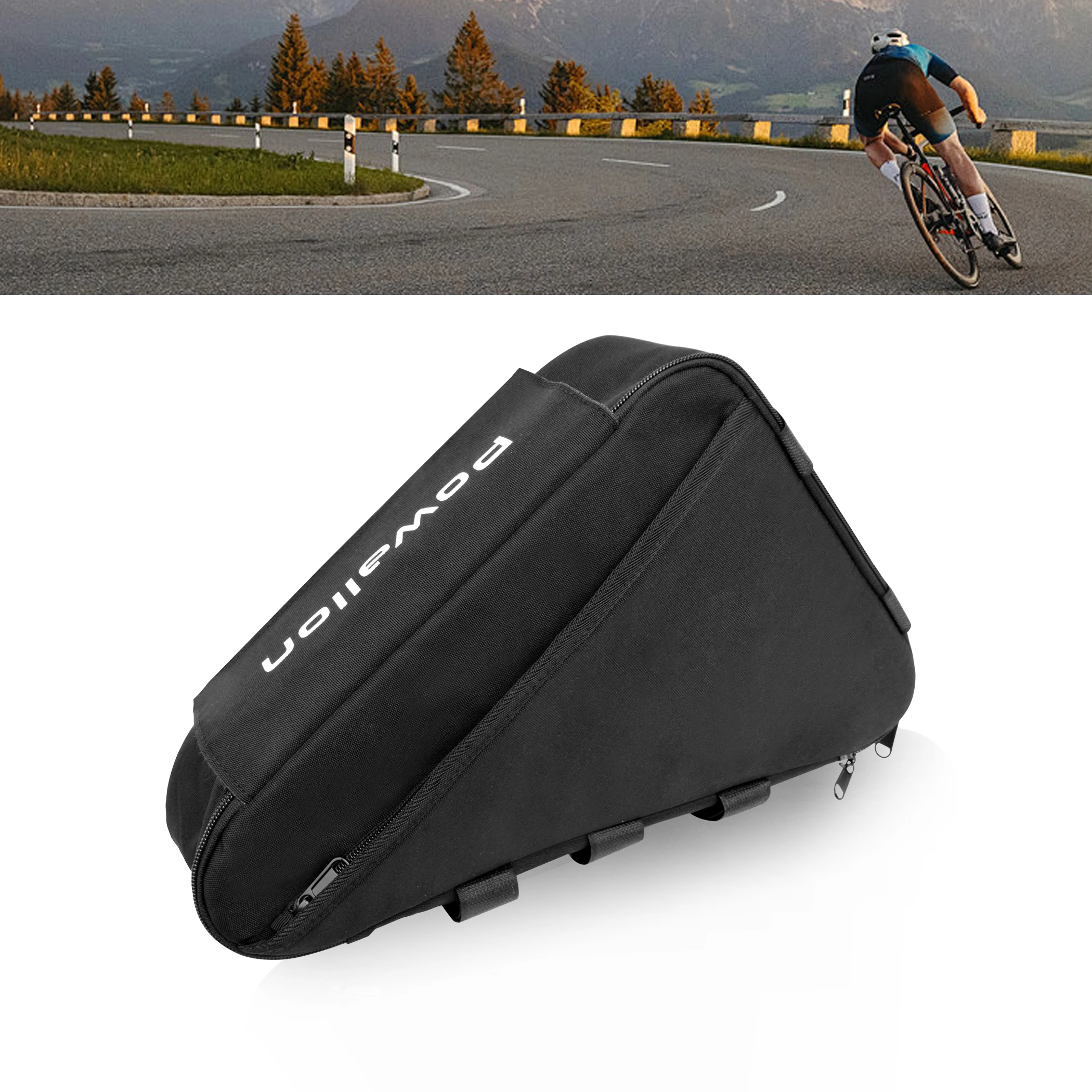 Waterproof E-Bike Triangle Battery Bag Bicycle Frame Triangle Storage Bag With Side Pocket MTB Road Bike Cycling Large Capacity