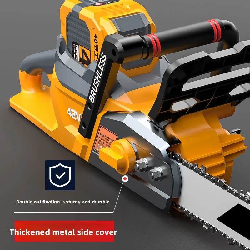 新型42Vプロ仕様リチウム電動ノコギリ、伐採用電動チェーンソー、ハイパワーブラシレスモーター搭載、大型バッテリーモデル