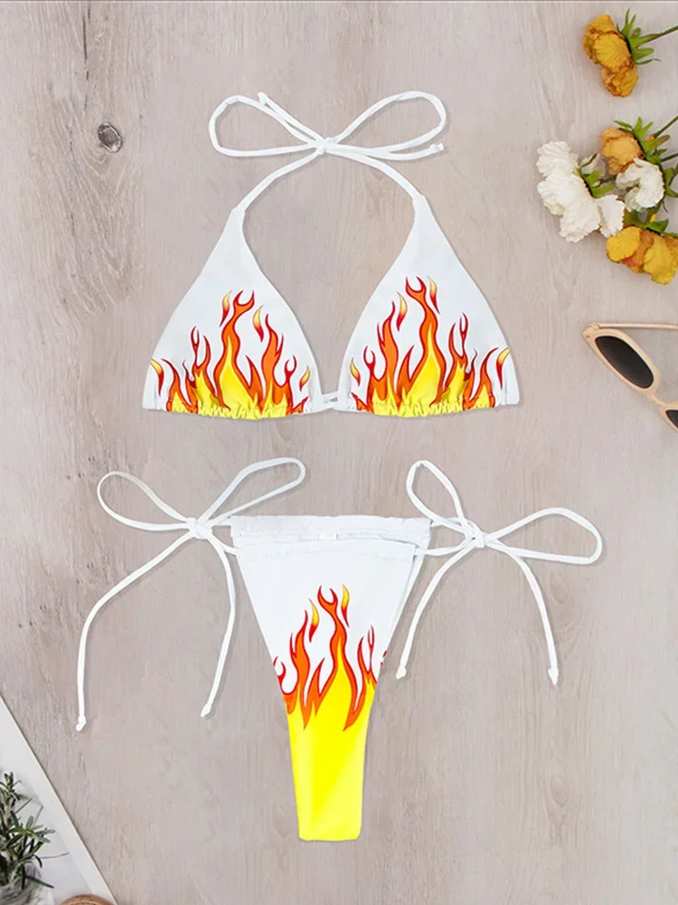 Сексуальные бикини с открытой спиной и принтом тай-дай, комплект из 2 предметов, женский купальник с высокой талией, пляжный стиль, разделенное бикини на шнуровке, 2024, новый летний комплект бикини