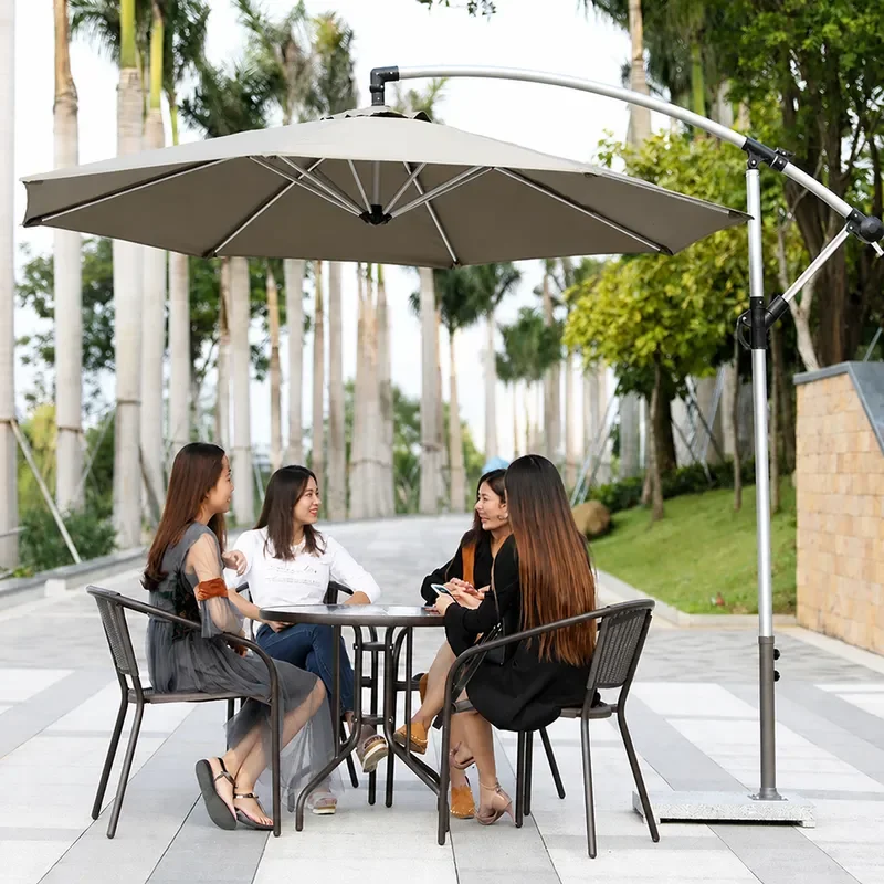 Mojia Large Outdoor Garden Umbrella Banana Shape Patio Parasol Sunshade for Balcony Terrace Stall Beach Sun Protection