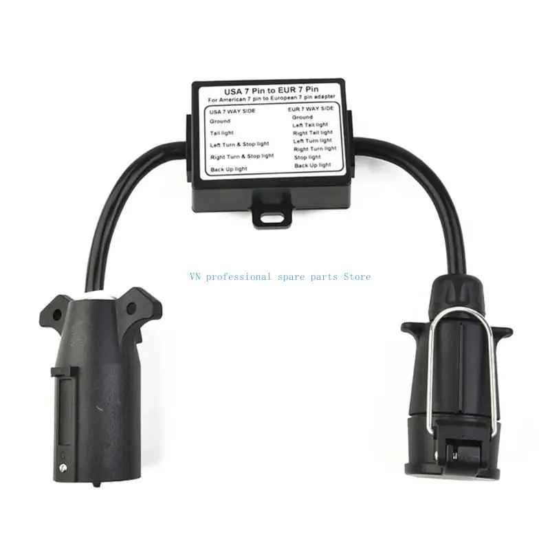 

41xa Trailer Connector Converter Converter US автомобиль 7PIN Blade Blade в EU 7PIN круглый разъем щитки Easy Установка