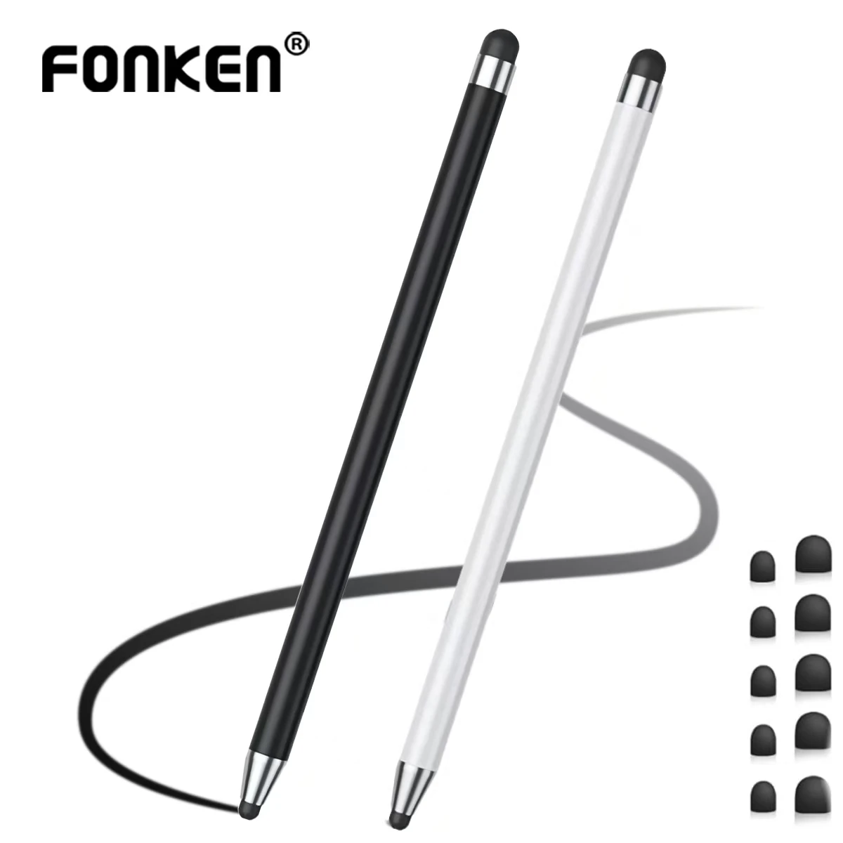 

Stylus Pen for Touchscreen 2-in-1 High-Precision Stylus for iPhone/iPad Tablets Smartphones Compatible with All Touch Screens