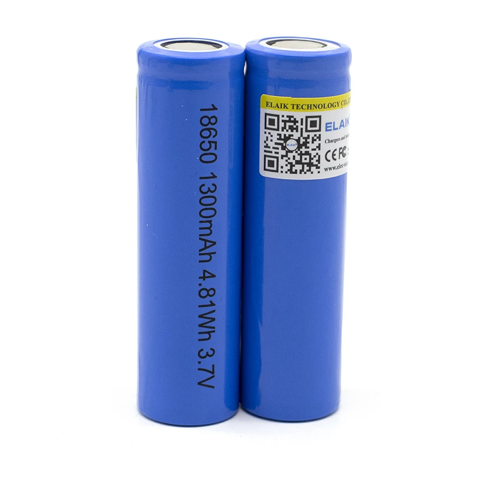 6PCS 18650 1300 mah lithium battery 3.7 V strong light flashlight rechargeable battery