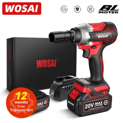 Wosai mt-電動インパクトレンチ340n.m,20v,ブラシレスレンチ,リチウムイオン電池ソケット,ハンドドリル,電動設置工具