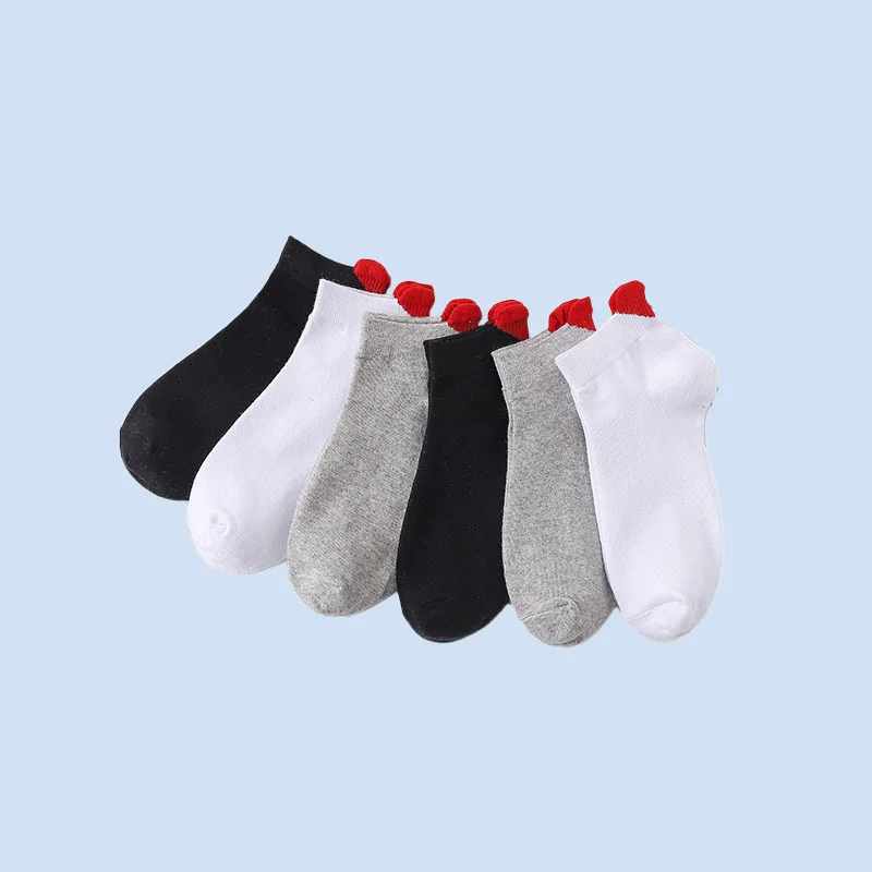 5/10 Pairs Personalized Three-dimensional Heel Boat Socks Love Women's Invisible Spring and Summer 2024 New Cotton Short Socks