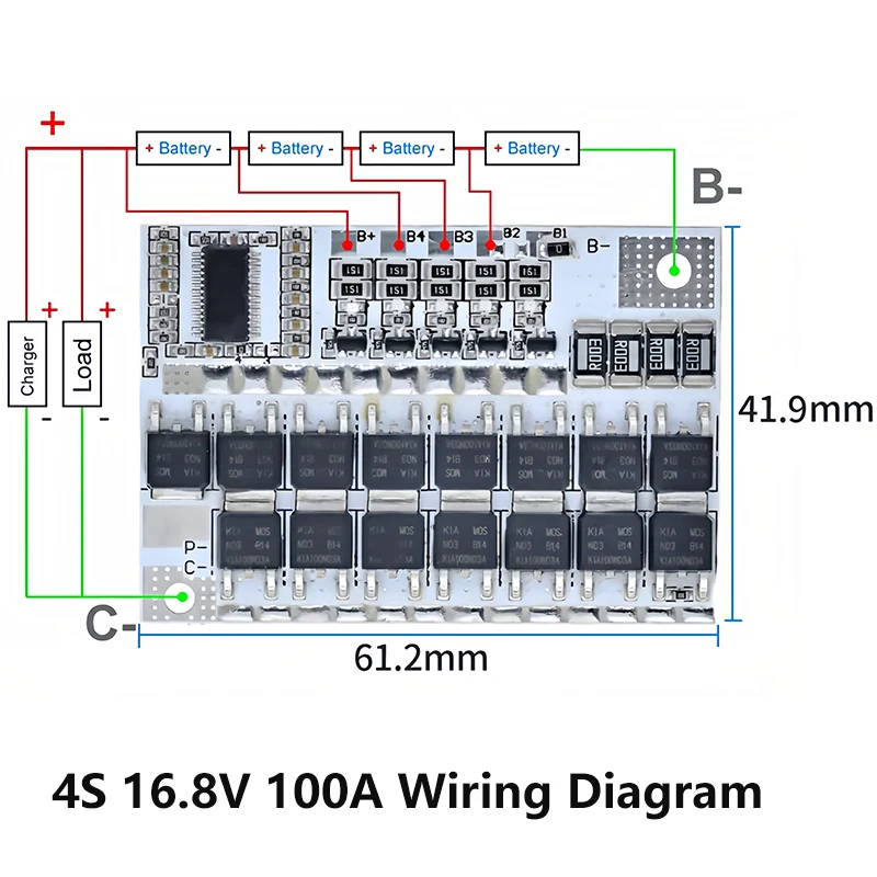 3s/4s/5s Bms 12v 16,8v 21v 3,7v 100a Li-Ion Lmo Ternäre Lithium Batterie Schutz Platine Li-polymer Balance Laden
