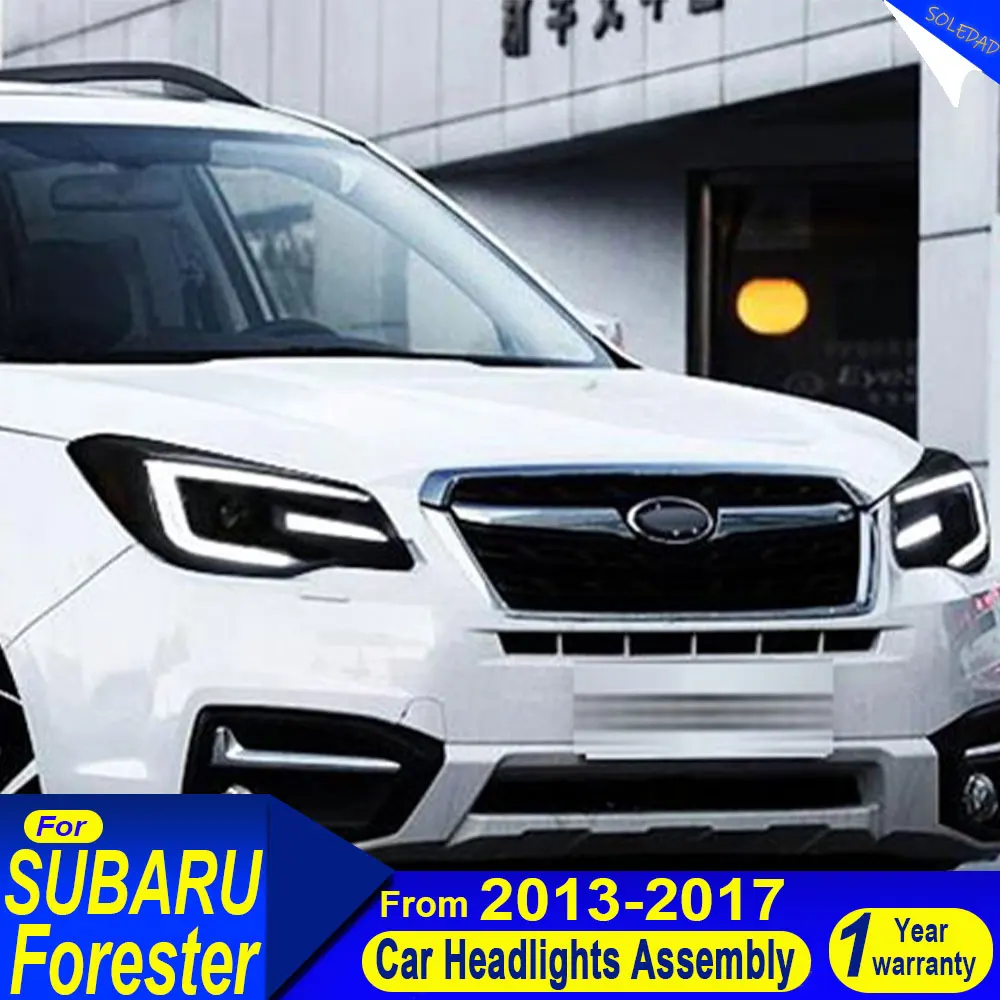 Car Head Lamps For Subaru Forester 2013 2014 2015 2016 2017 2018 Headlights DRL Day Running Light LED Projector Head Lamp