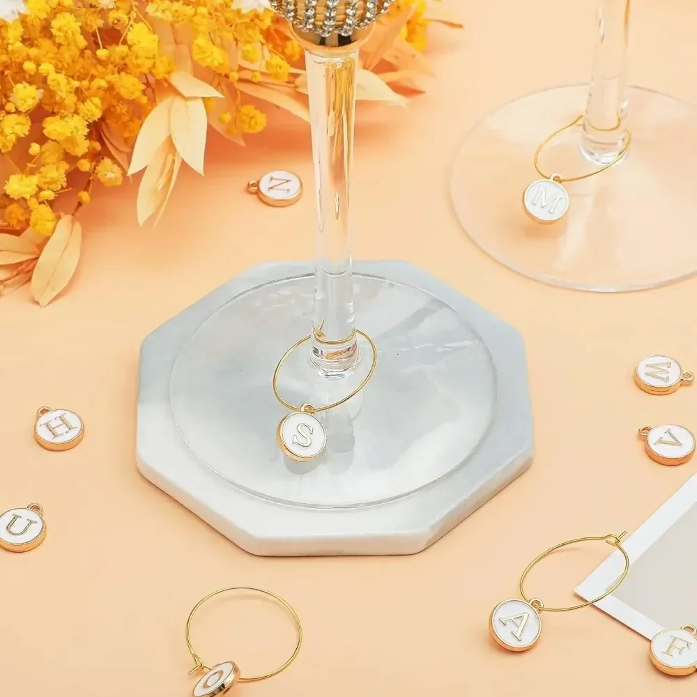 26 English Alphabet Letters Wine Glass Charms Delicate Useful Durable Wine Cup Tags Markers Decorations For House Party