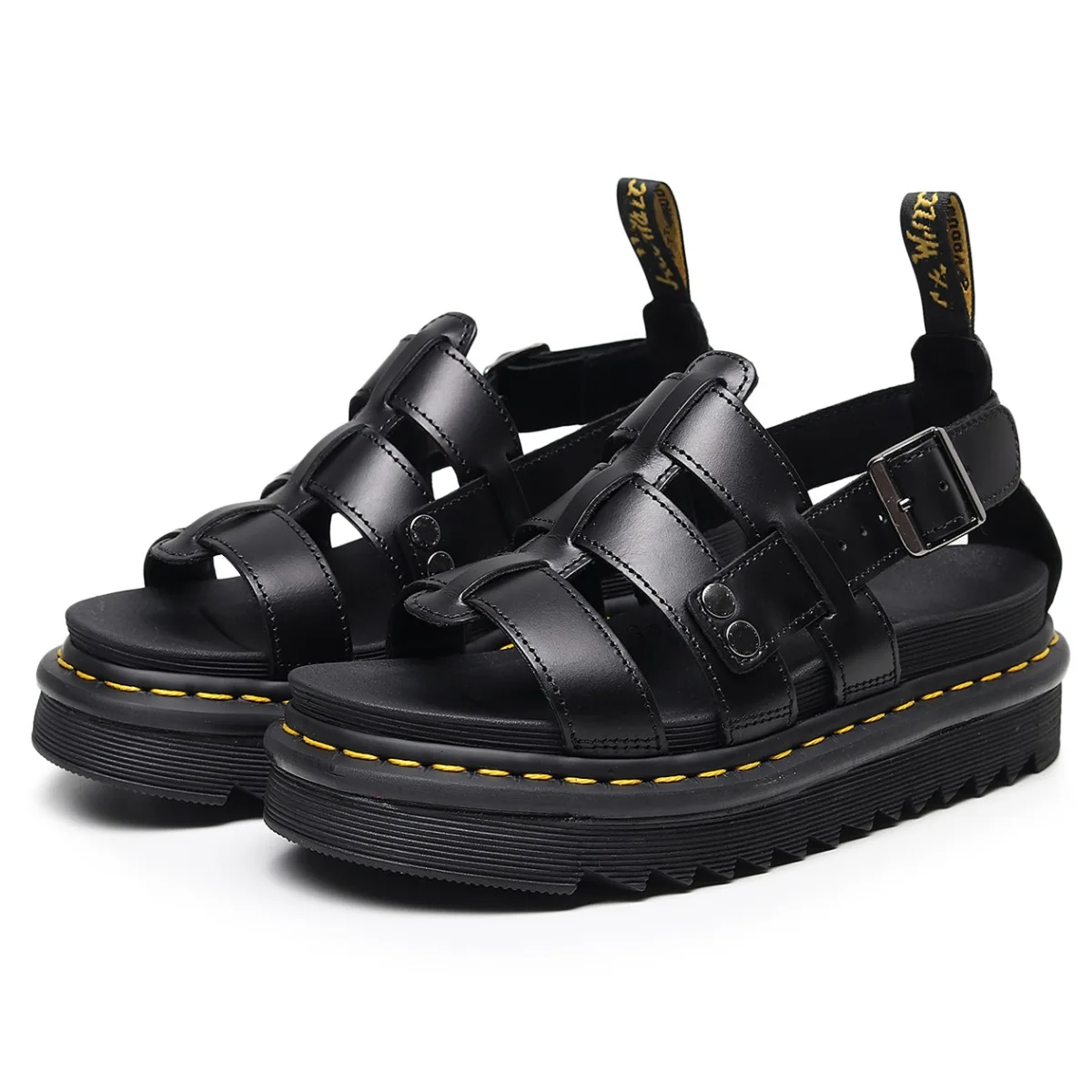 

Женские сандалии на платформе, летние кожаные пляжные туфли с открытым носком и римской пряжкой, коллекция 2026 года