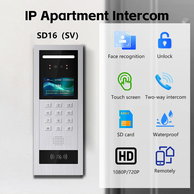 Facial Recognition & PoE Powered Operation IP 10 Inch Video Intercom System For Modern Apartment Buildings