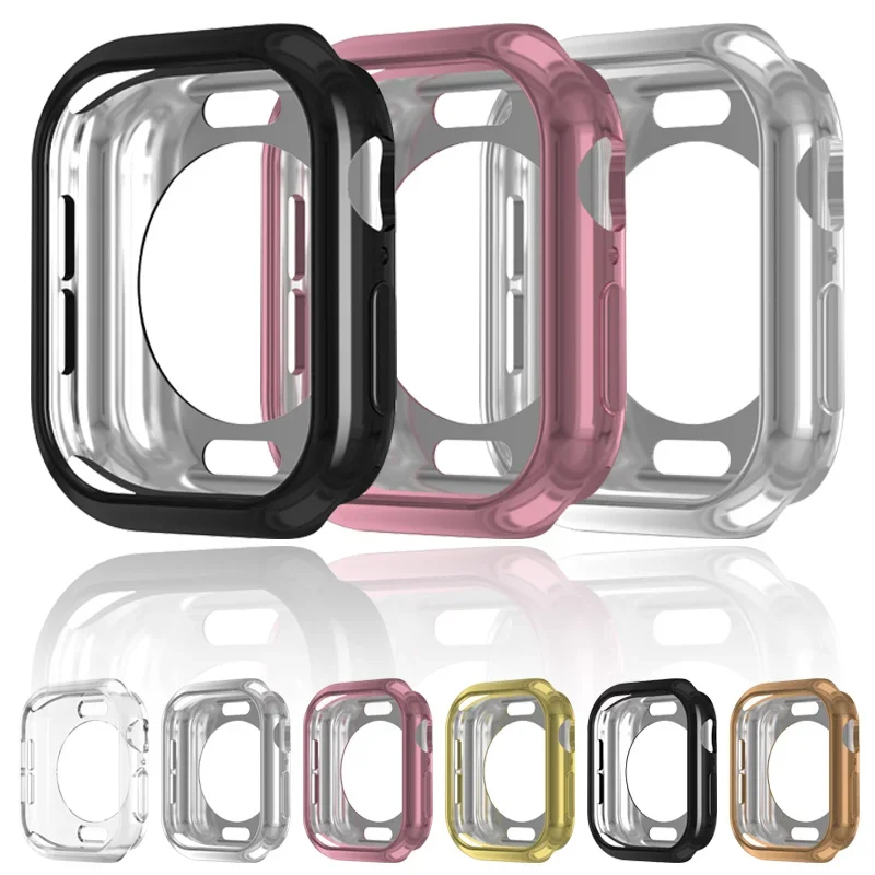 TPU Cover For Apple Watch Case 45mm 41mm 40mm 44mm 42mm 46mm No Screen Protector bumper accessories iwatch series 10 9 8 7 SE 6