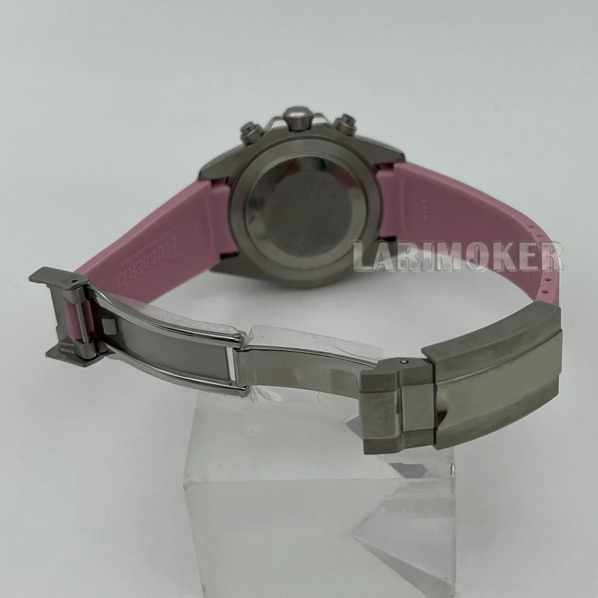 39 мм кварцевый хронограф VK64, сапфировое стекло, черный, белый, розовый, резиновый ремешок, снежинка, стрелки C3, зеленый, светящийся, часы 6 часов, дата