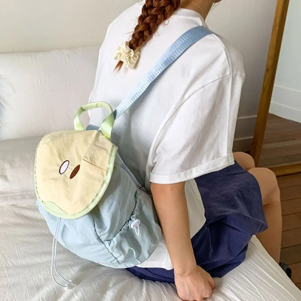 

Korean Style Outdoor Drawstring Backpack Dopamine Color Travel Fruit Nylon Backpack Large Capacity Commute Hiking Shoulder Bag