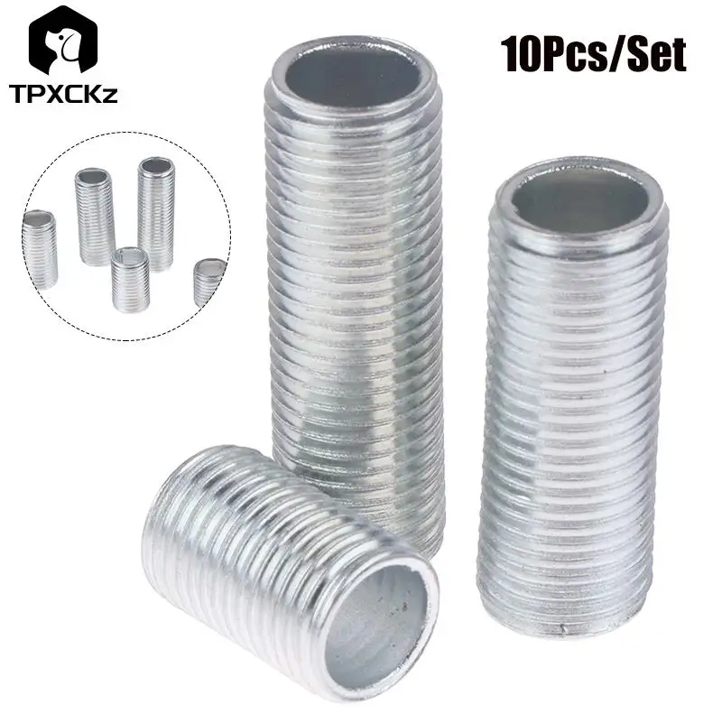 10Pcs 15/20/25/30mm M10 Lamp Tooth Tube Hollow Threaded Tube Lamp Cap Chandelier Connect Rod Fixed Base Accessories Screw Nut