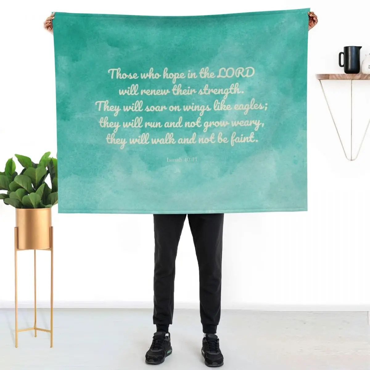 Hope in the Lord Scripture, Isaiah 40:31 Throw Blanket sofa bed Giant Sofa Soft Beds Flannel Vintage Baby Blankets